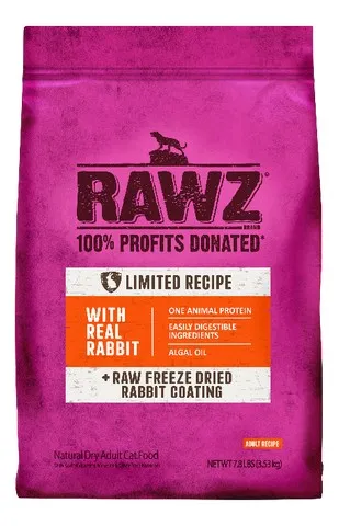 7.8# Rawz Limited Ingredient Rabbit Cat - Food